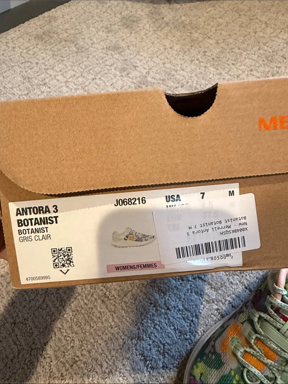 NWT Merrell Antora 3 Botanist Trail running shoes. - Picture 2 of 8